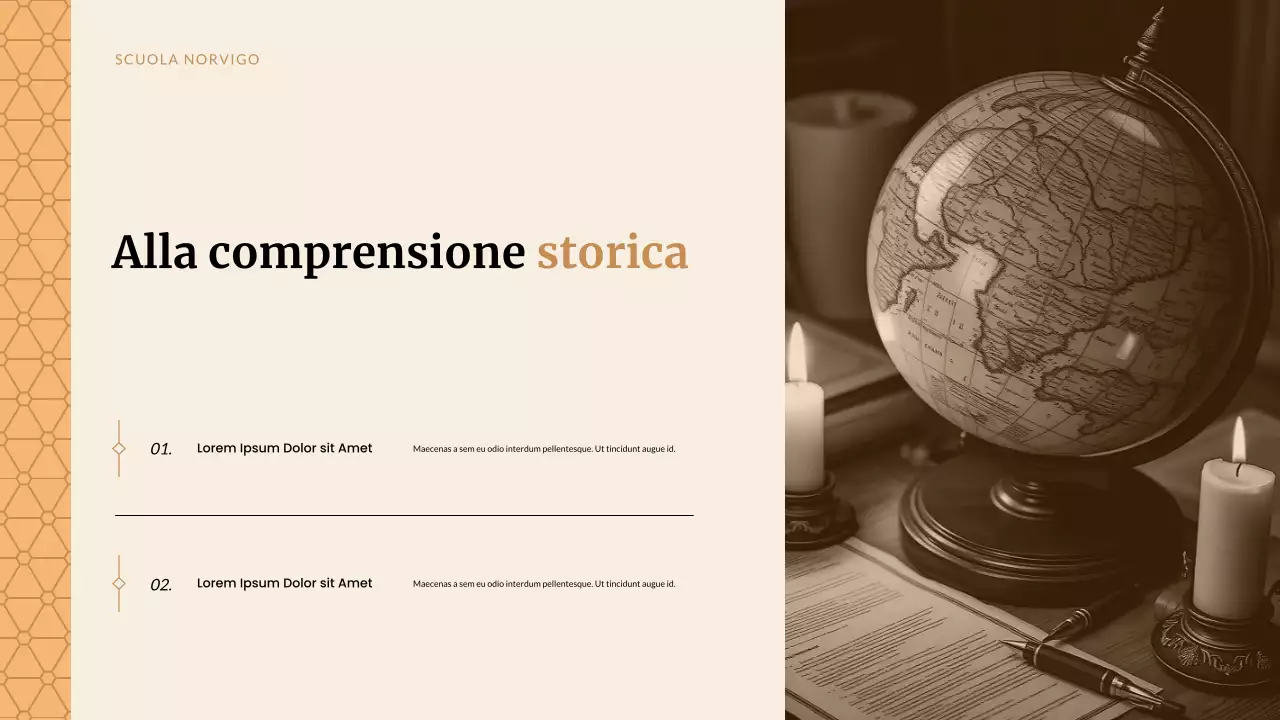 Presentazione di studi storici classici Beige