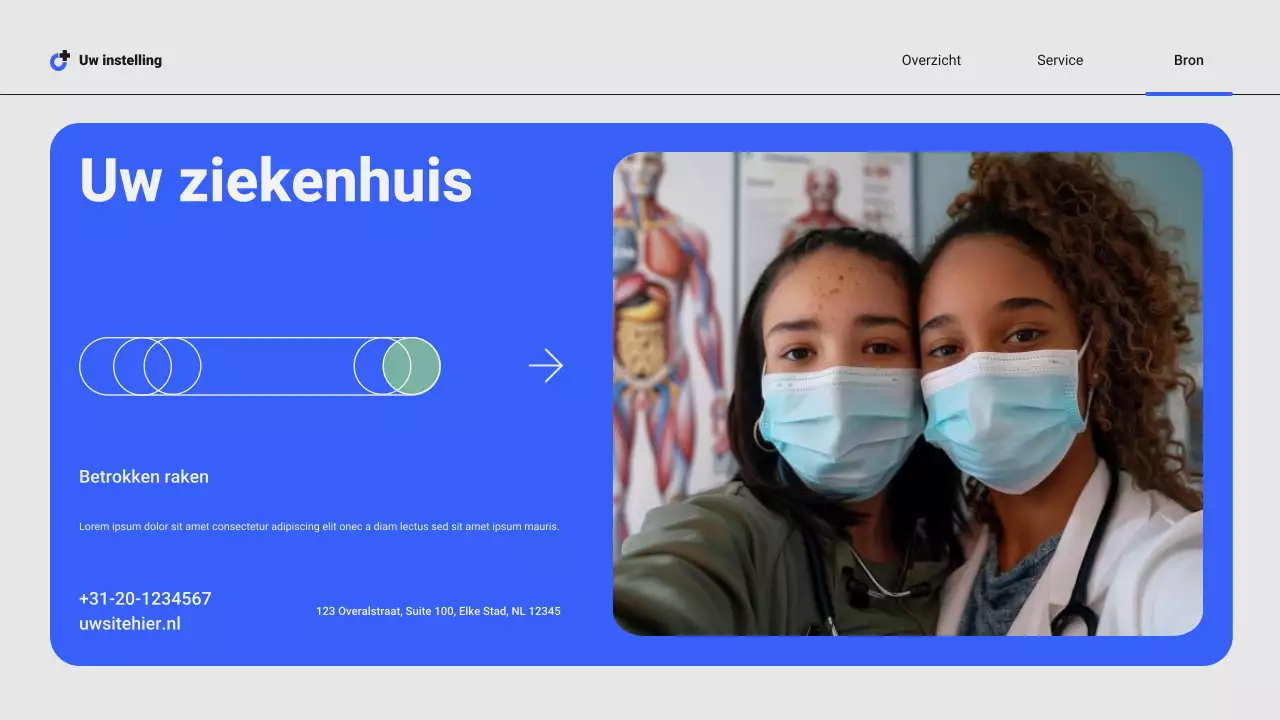 Presentatie van moderne professionele lokale ziekenhuisdiensten van Blue and Green