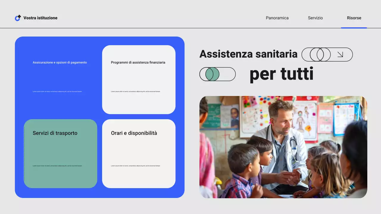 Presentazione dei servizi ospedalieri locali professionali moderni blu e verdi