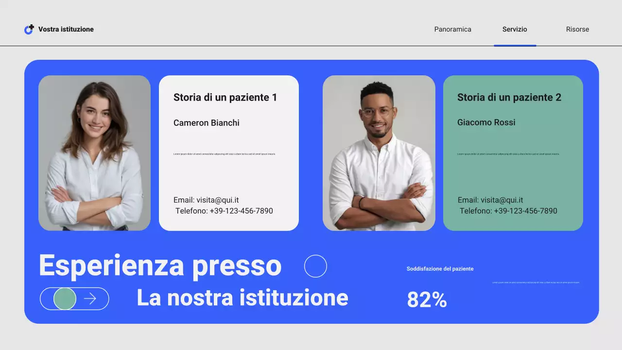 Presentazione dei servizi ospedalieri locali professionali moderni blu e verdi