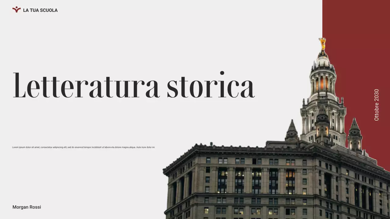 Presentazione web sulla letteratura storica moderna