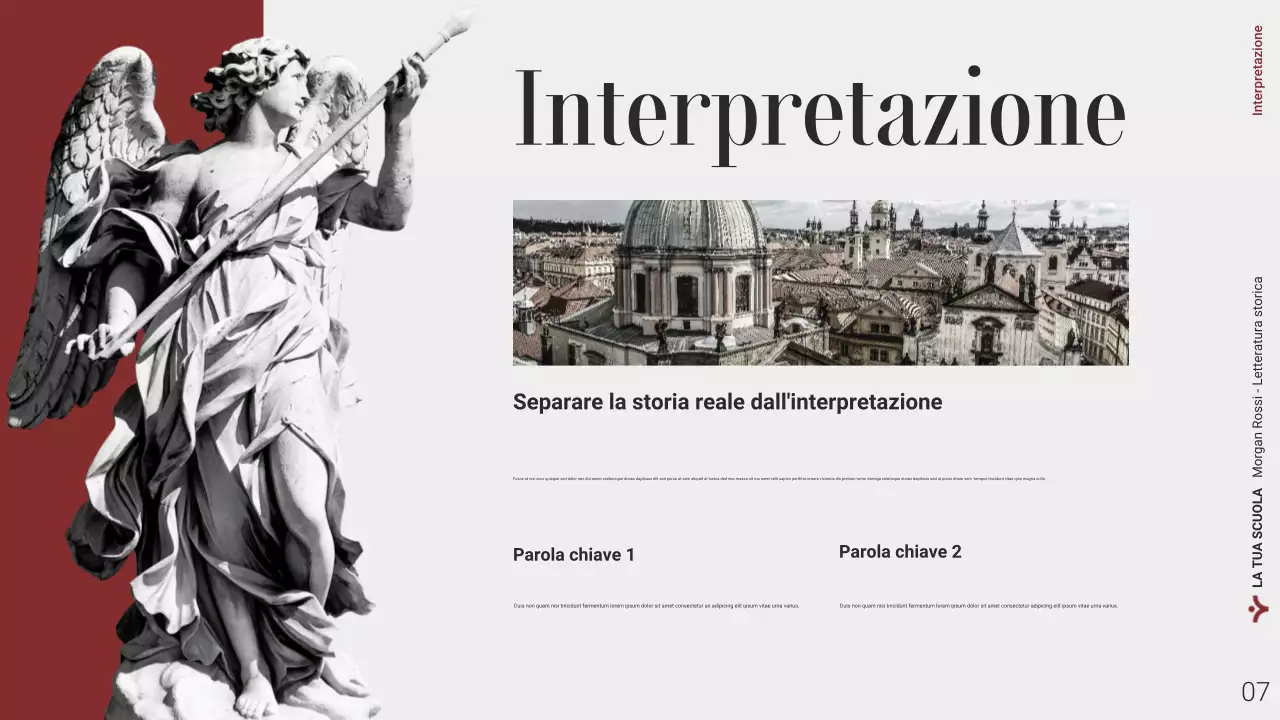 Presentazione web sulla letteratura storica moderna