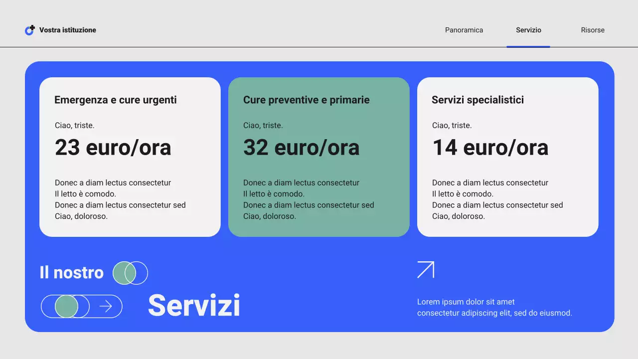 Presentazione dei servizi ospedalieri locali professionali moderni blu e verdi