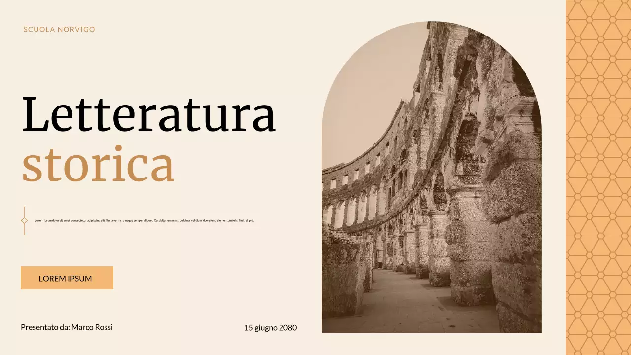 Presentazione di studi storici classici Beige