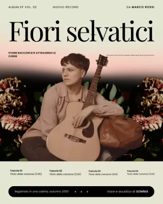 Post su Instagram dell'album di musica folk indie moderna Grey and Black