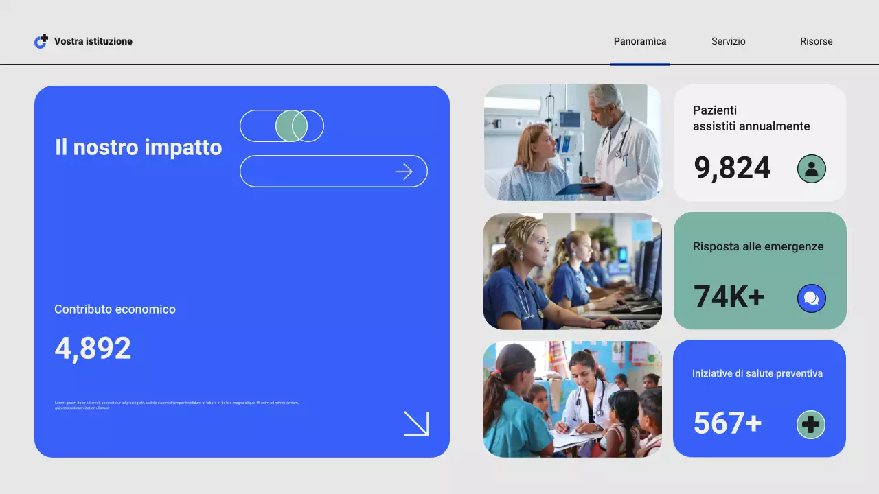 Presentazione dei servizi ospedalieri locali professionali moderni blu e verdi