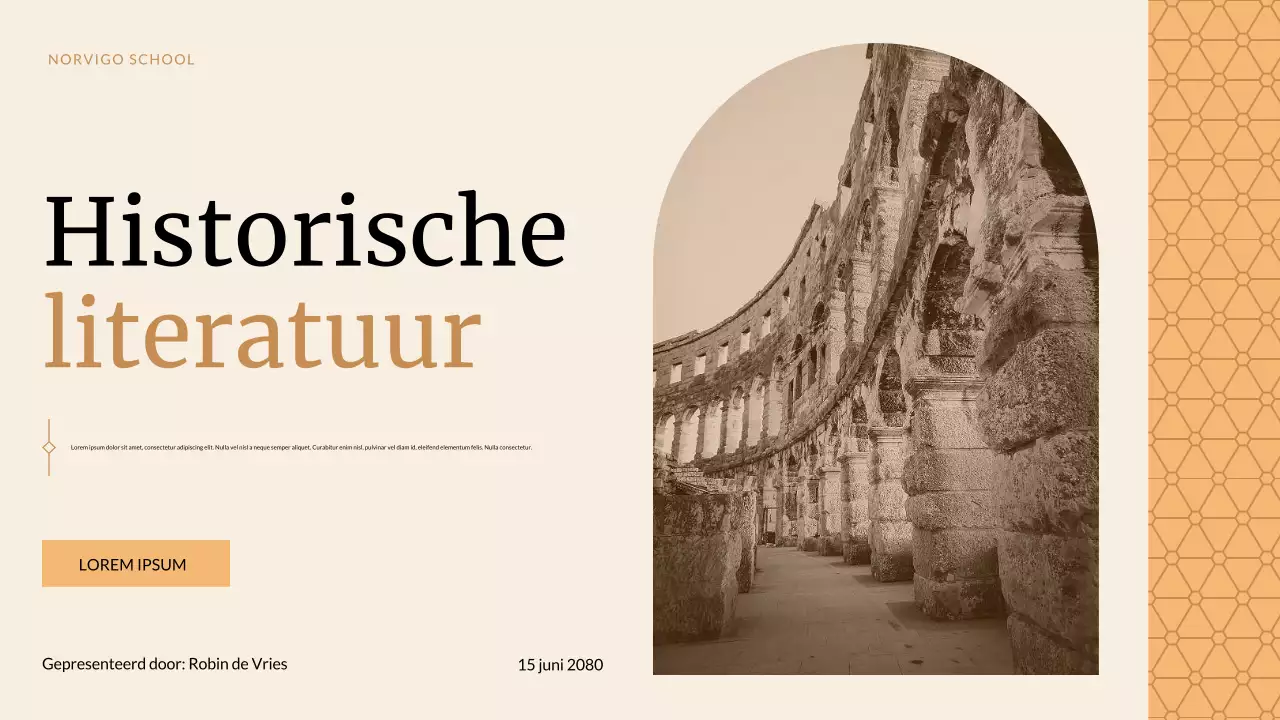 Beige Klassieke Historische Studies Presentatie