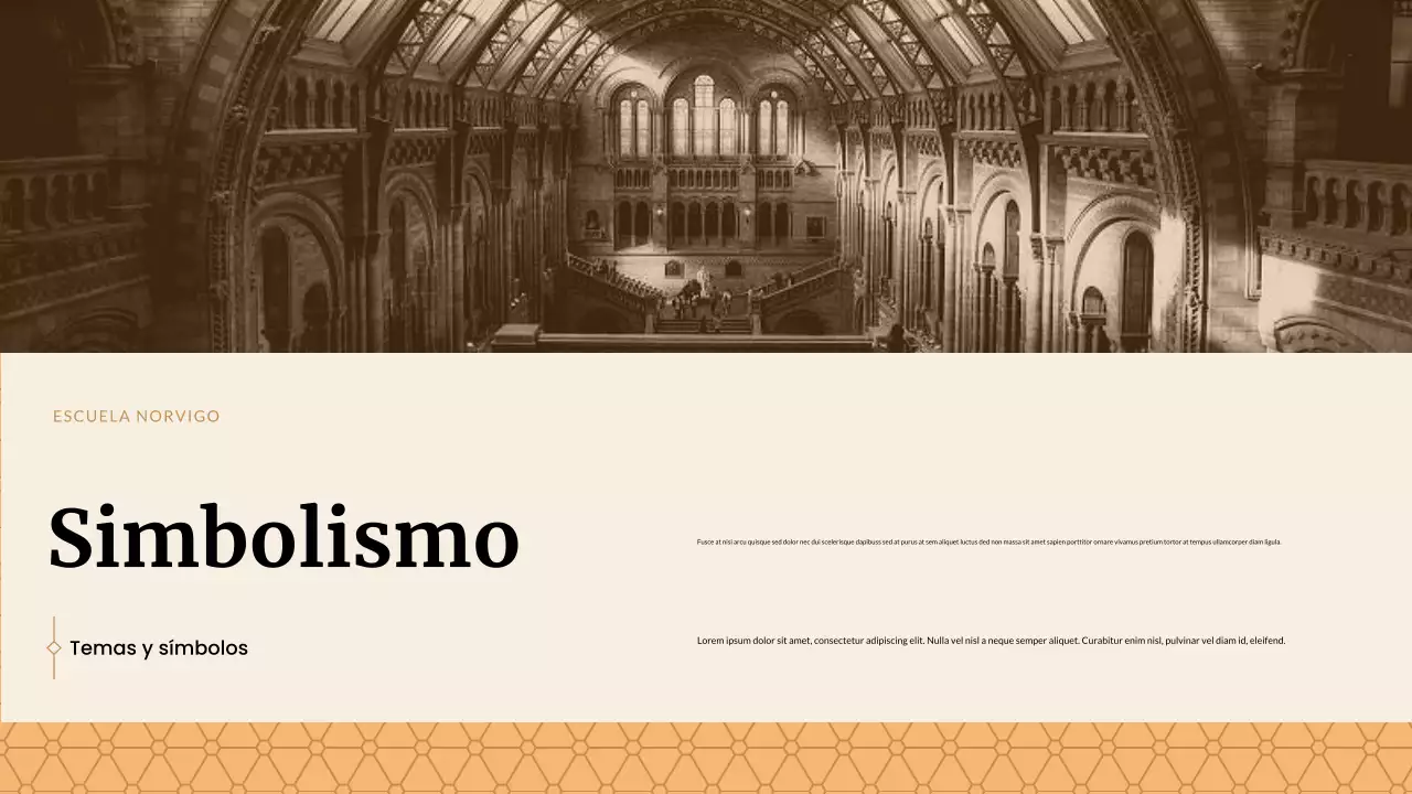 Presentación de estudios históricos clásicos beige