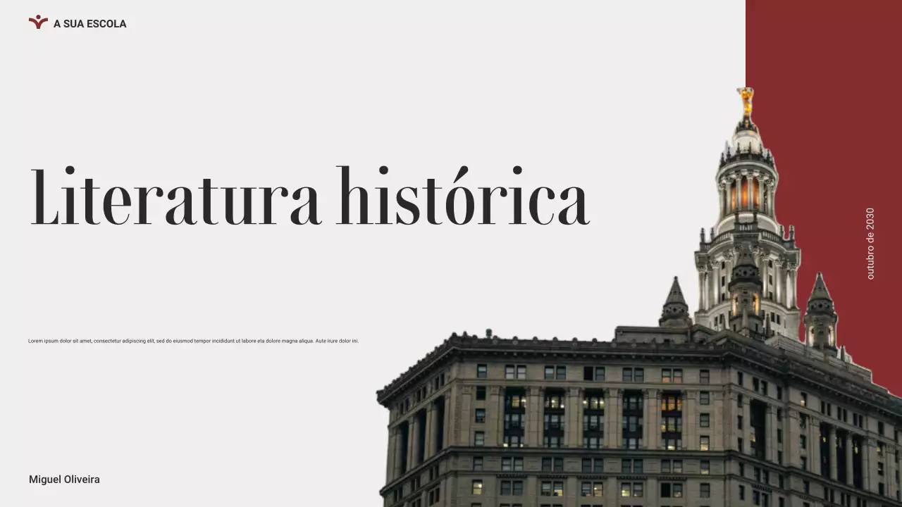 Apresentação Web de Literatura Histórica Moderna
