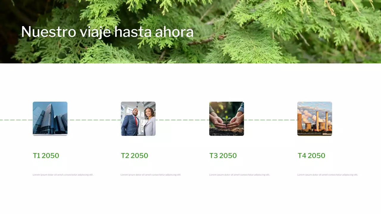 Presentación de sostenibilidad con gradiente moderno verde