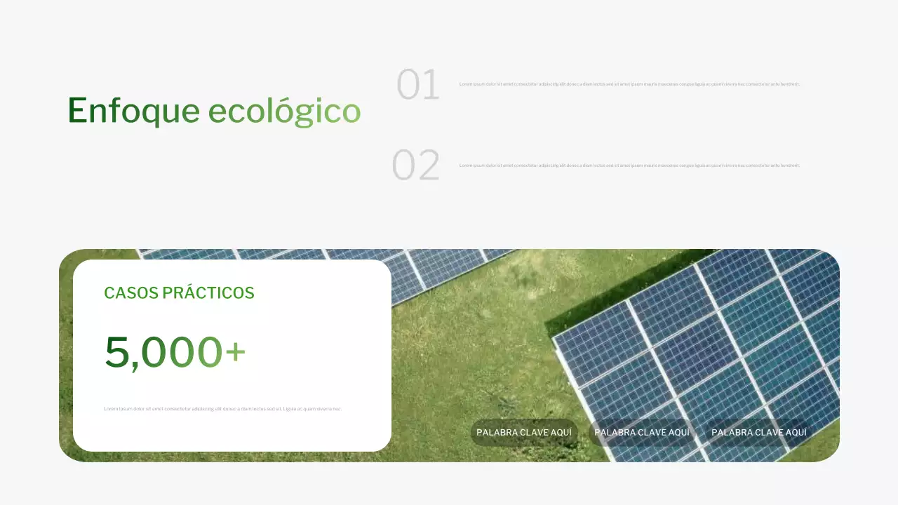 Presentación de sostenibilidad con gradiente moderno verde