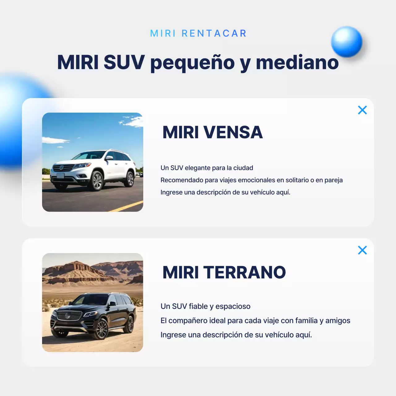 Anuncio de coche moderno de color azul cielo