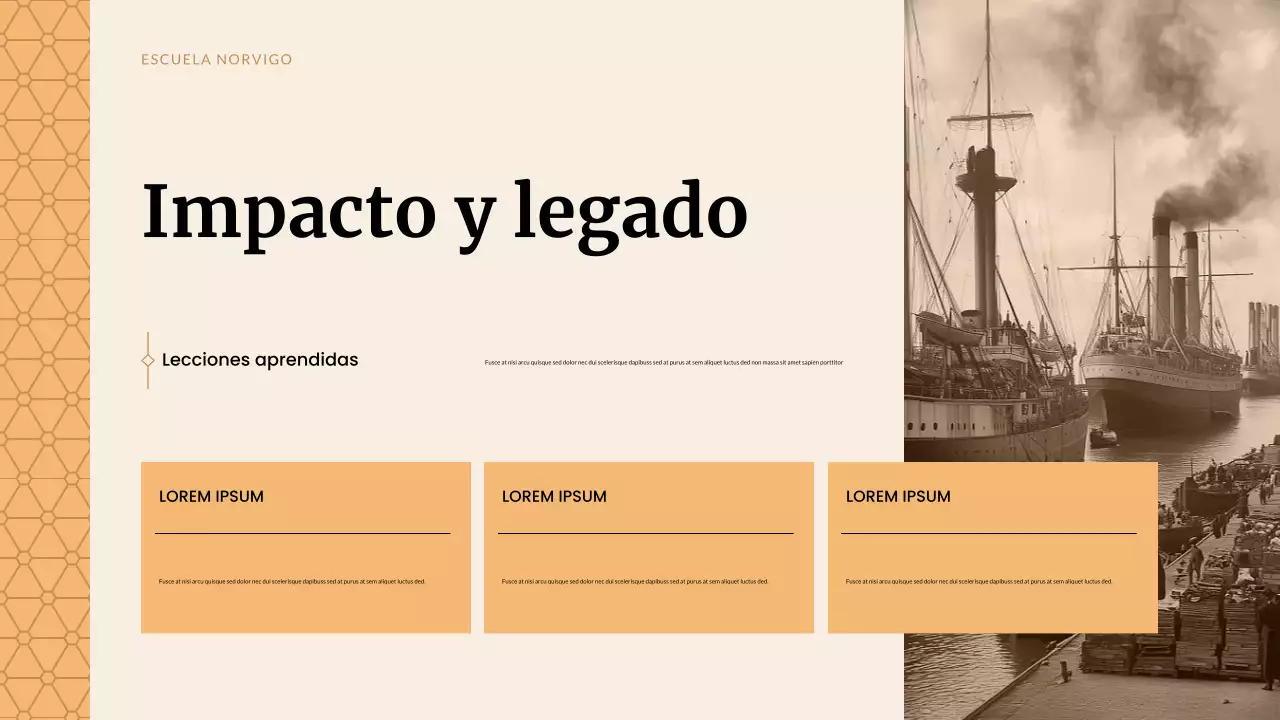 Presentación de estudios históricos clásicos beige