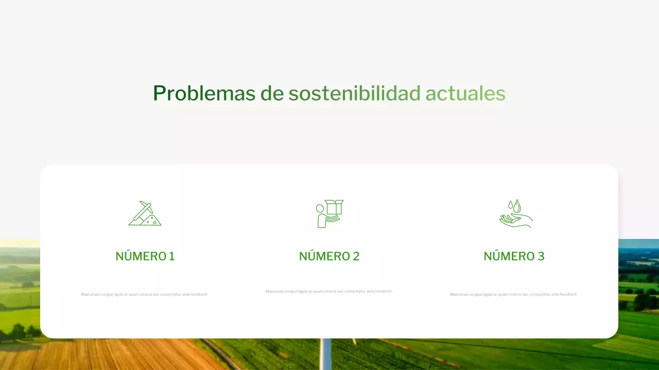 Presentación de sostenibilidad con gradiente moderno verde