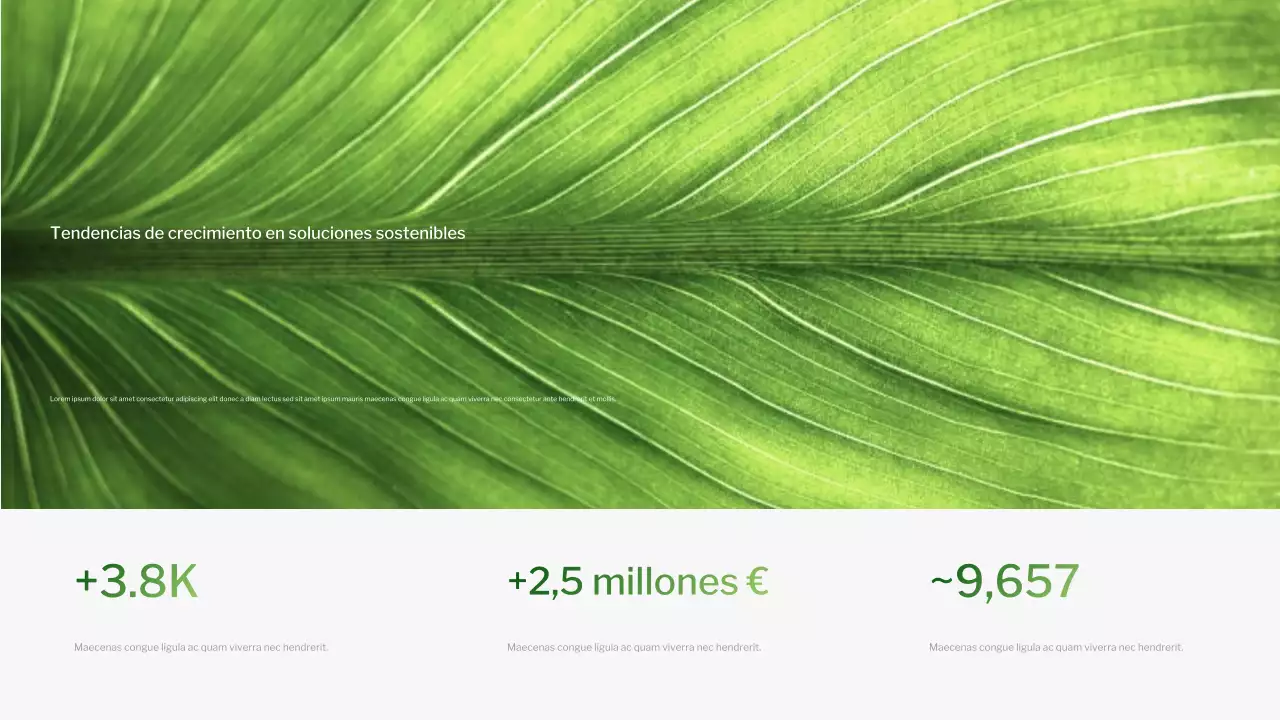 Presentación de sostenibilidad con gradiente moderno verde