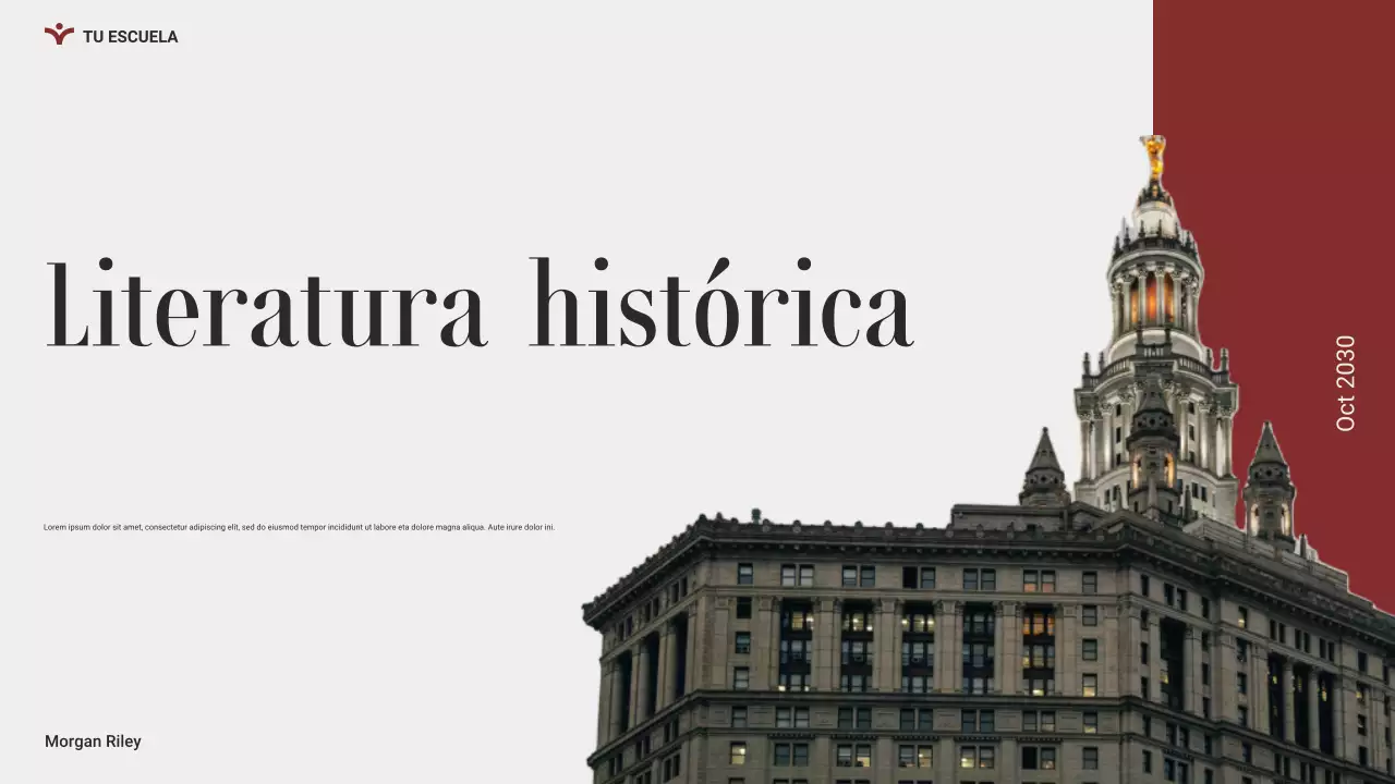 Presentación web de literatura histórica moderna