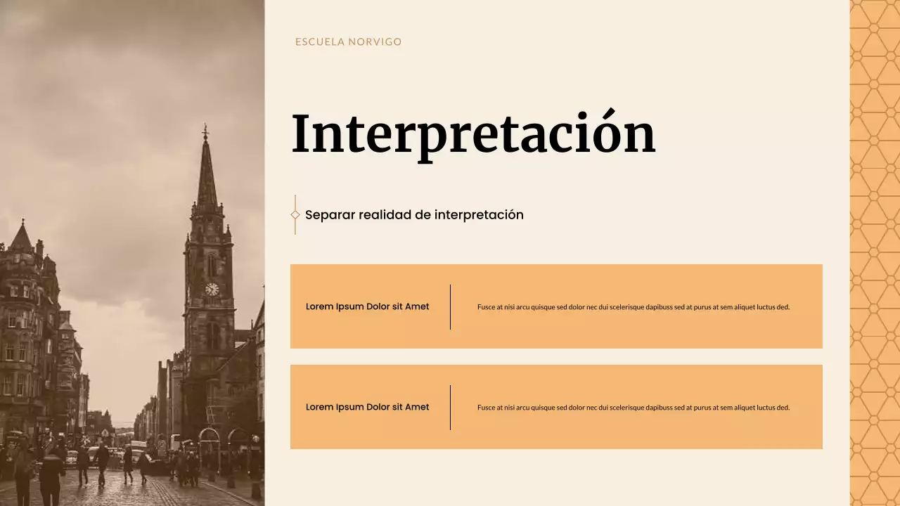 Presentación de estudios históricos clásicos beige