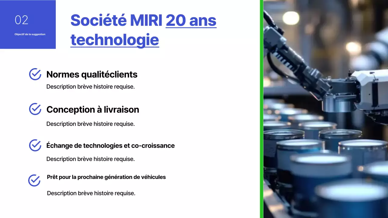 Proposition de produit d'emboutissage de métal automobile simple bleu et vert