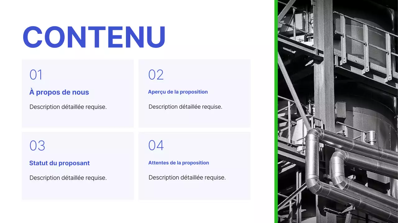 Proposition de produit d'emboutissage de métal automobile simple bleu et vert