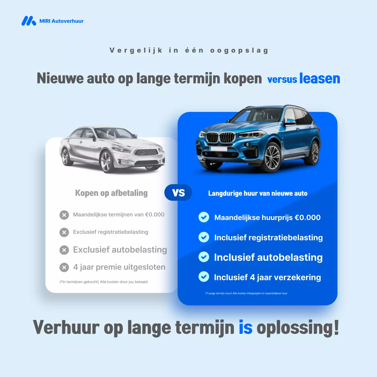 Reclame voor een moderne auto in hemelsblauw