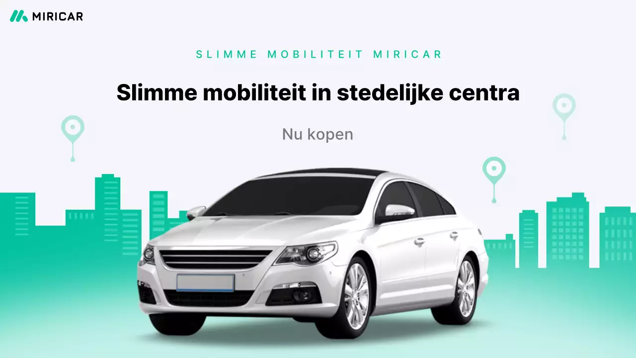 Een modern autodeelbedrijf in mint en grijs
