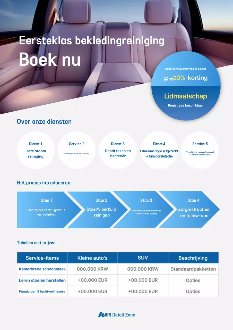 Advertentie voor eenvoudige, moderne premium schoonmaak