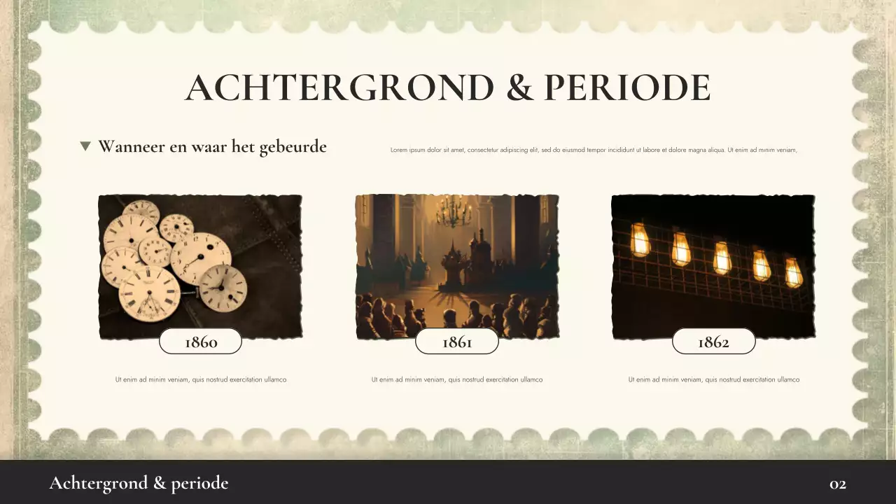 Beige Vintage Geschiedenis Lezing Presentatie