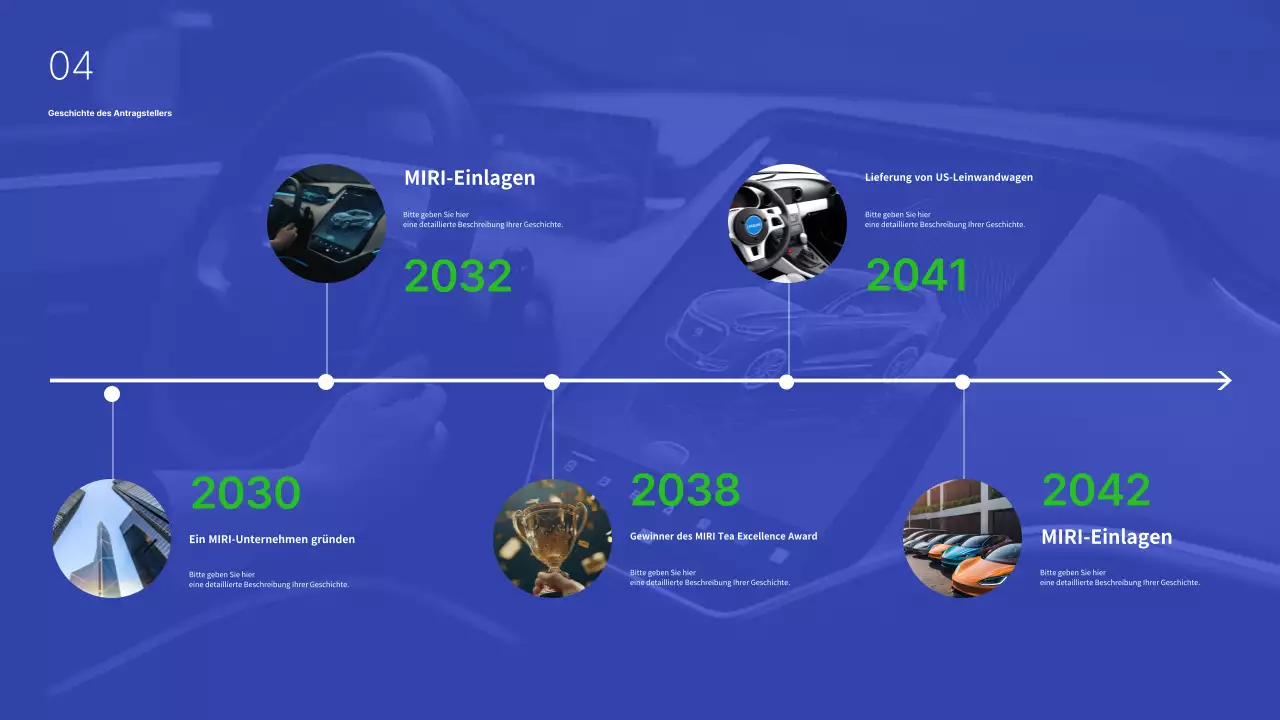 Blauer und grüner einfacher Produktvorschlag für die Metallprägung im Automobilbereich