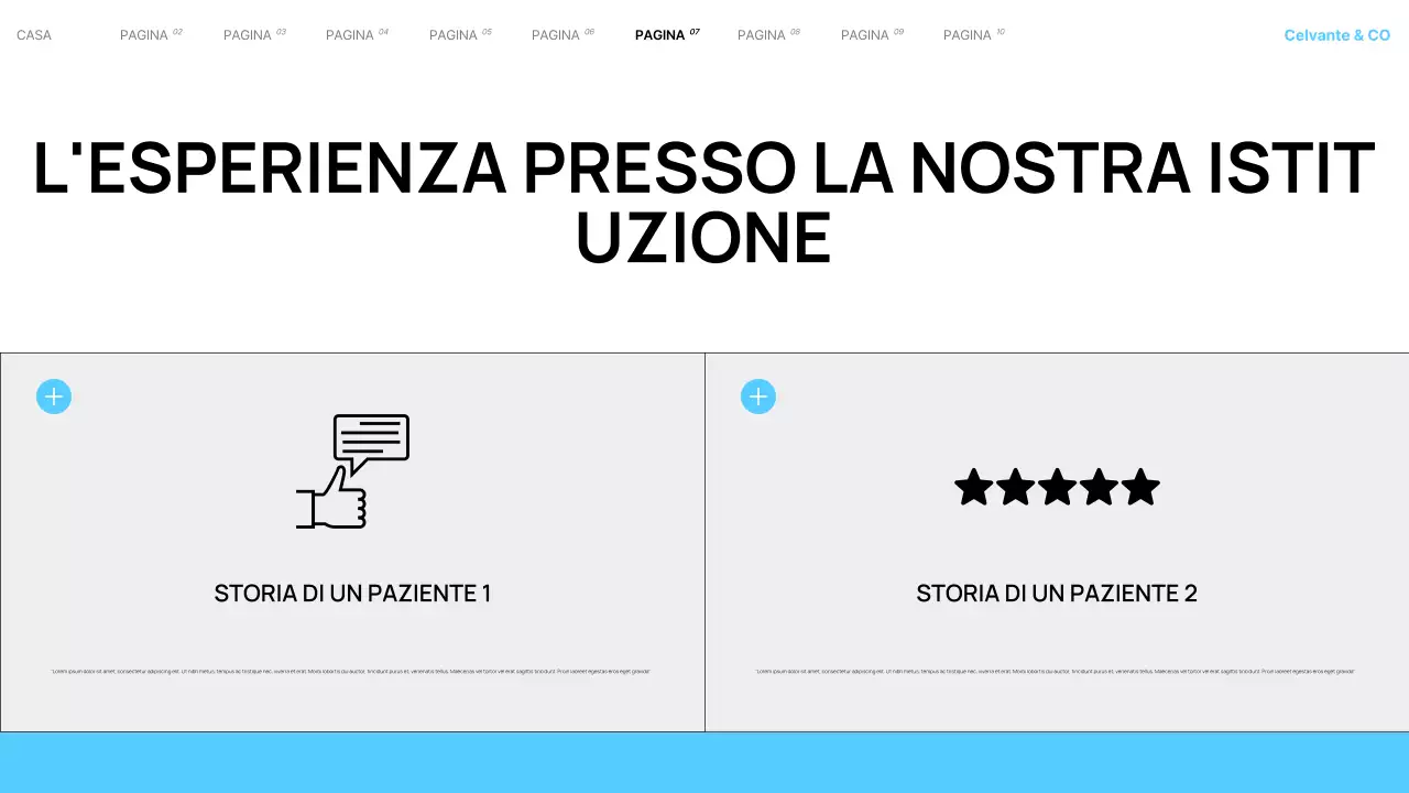 Presentazione dei servizi dell'ospedale locale moderno Teal