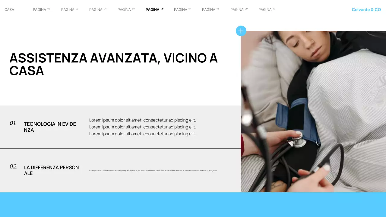 Presentazione dei servizi dell'ospedale locale moderno Teal