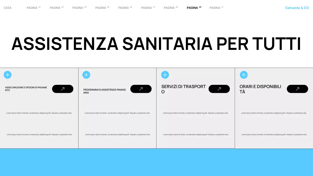 Presentazione dei servizi dell'ospedale locale moderno Teal