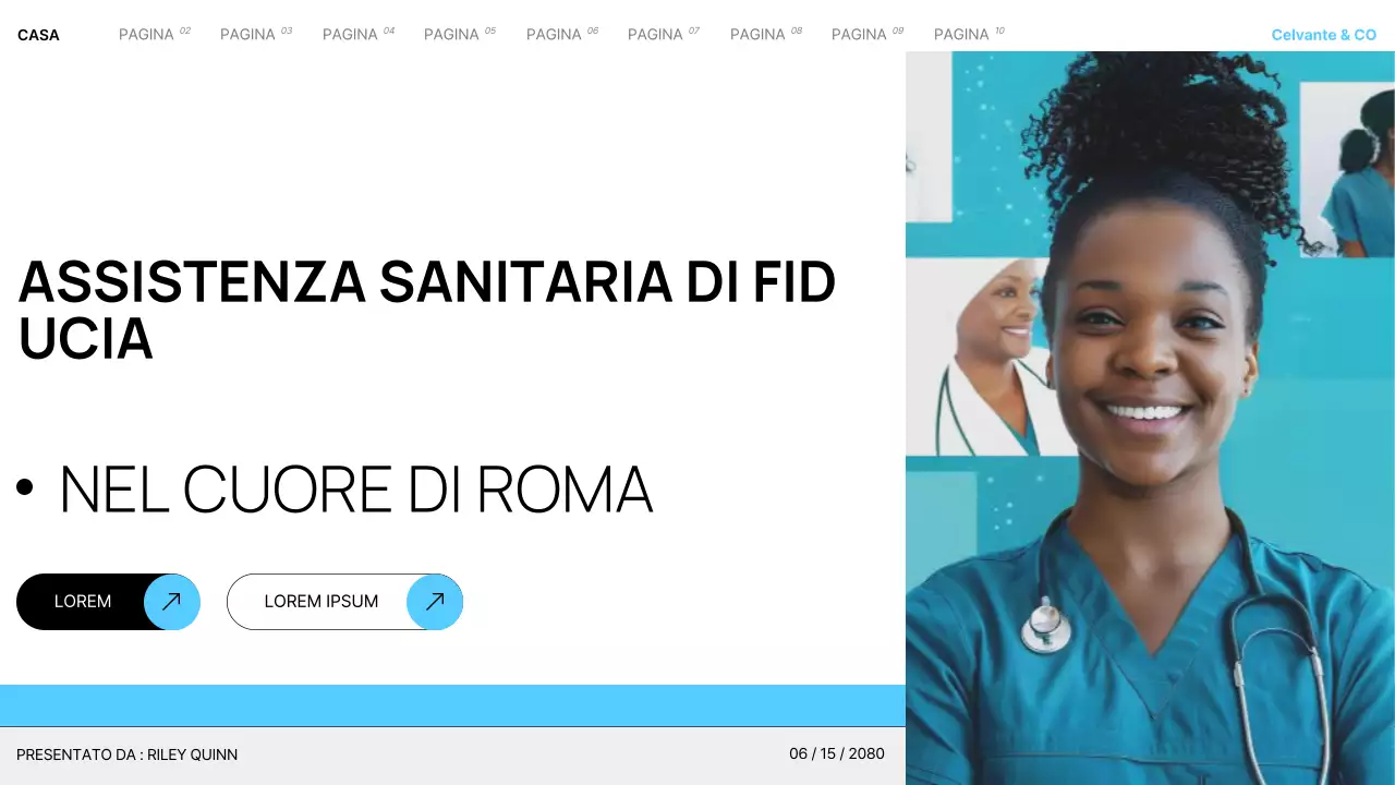 Presentazione dei servizi dell'ospedale locale moderno Teal