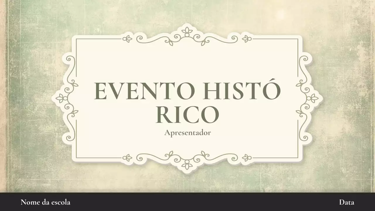 Apresentação de palestra sobre história vintage bege