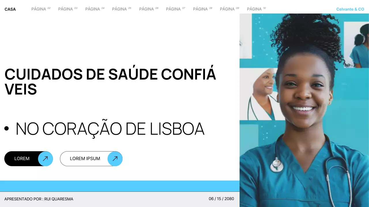 Apresentação dos Serviços Hospitalares Locais Modernos Teal