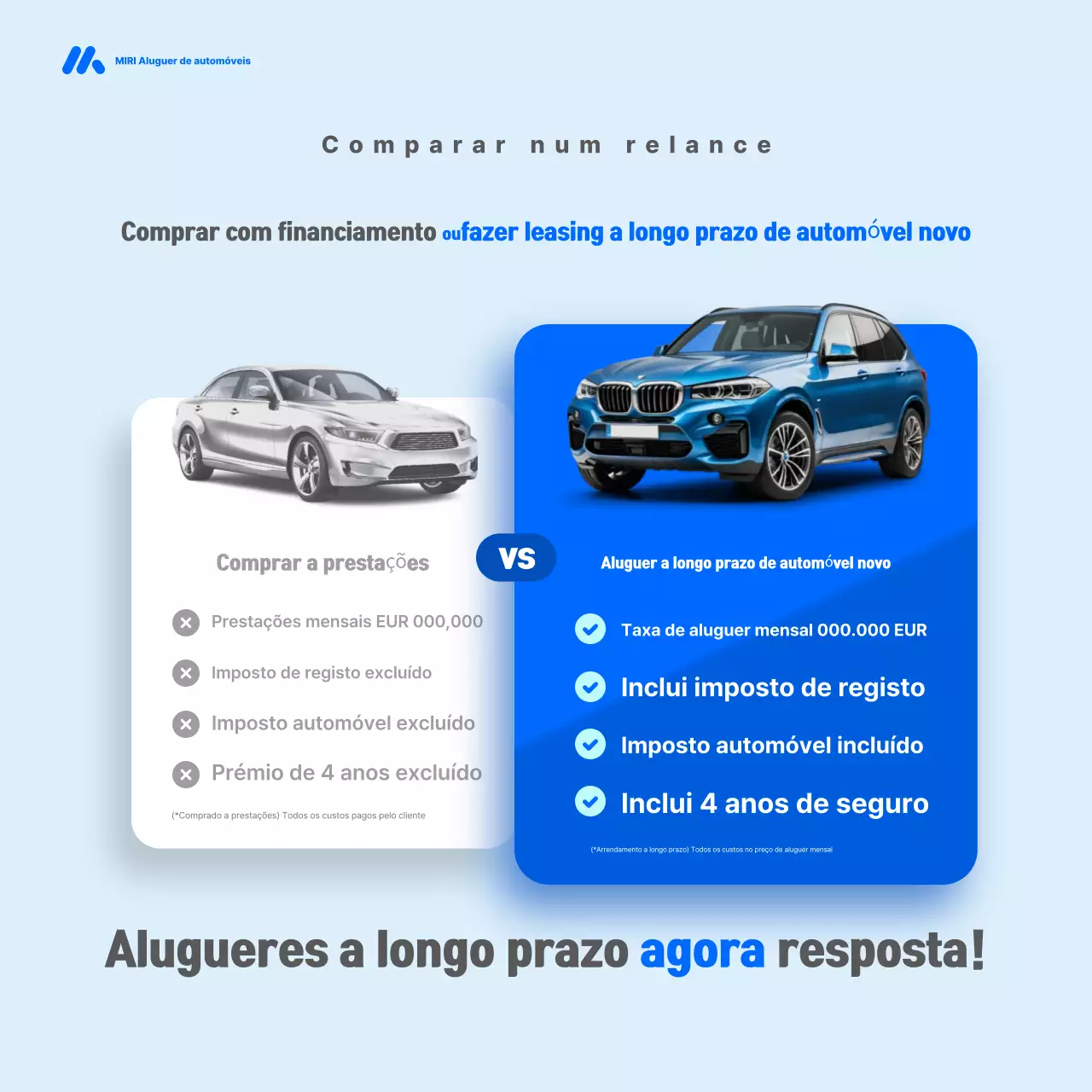 Propaganda de carro moderno azul-celeste