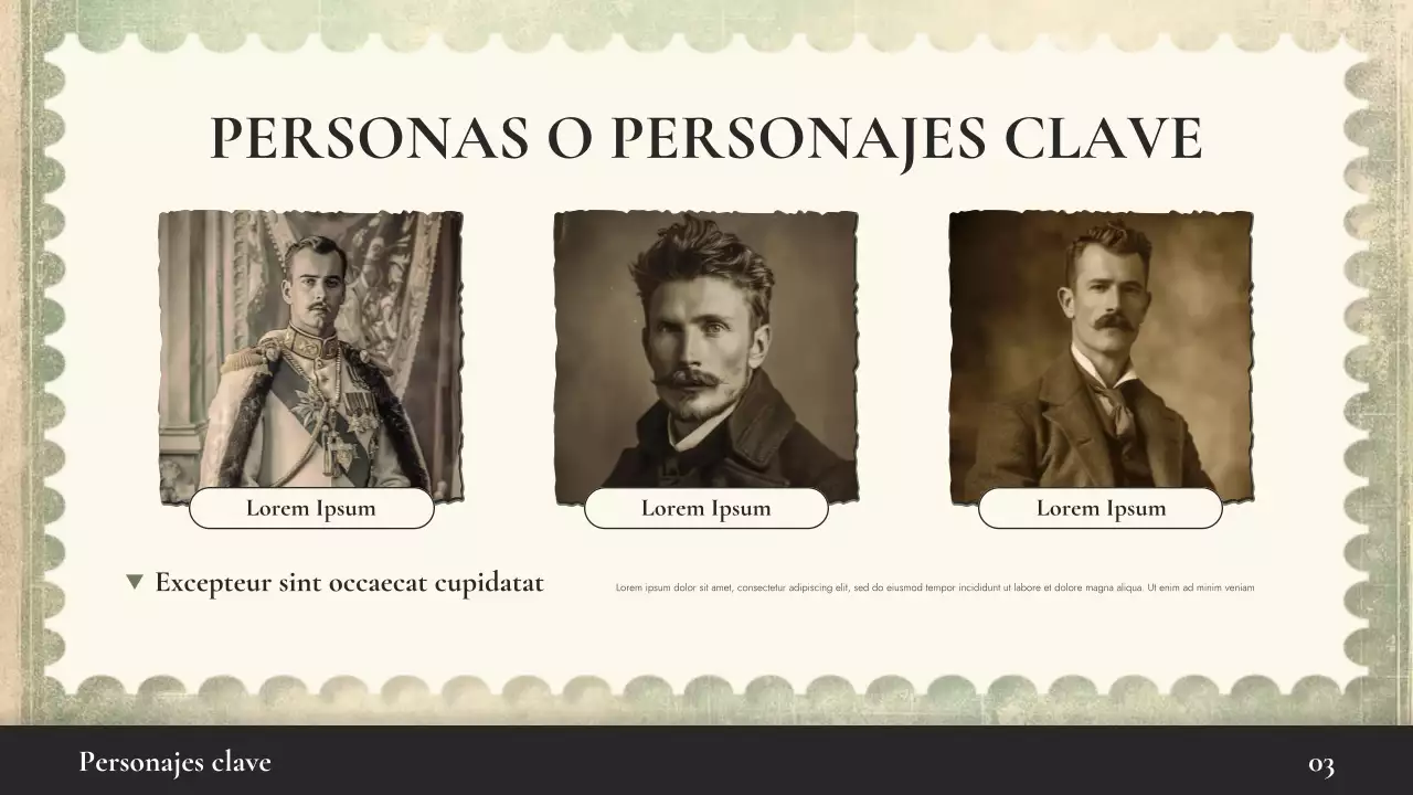 Presentación de la conferencia sobre historia vintage beige