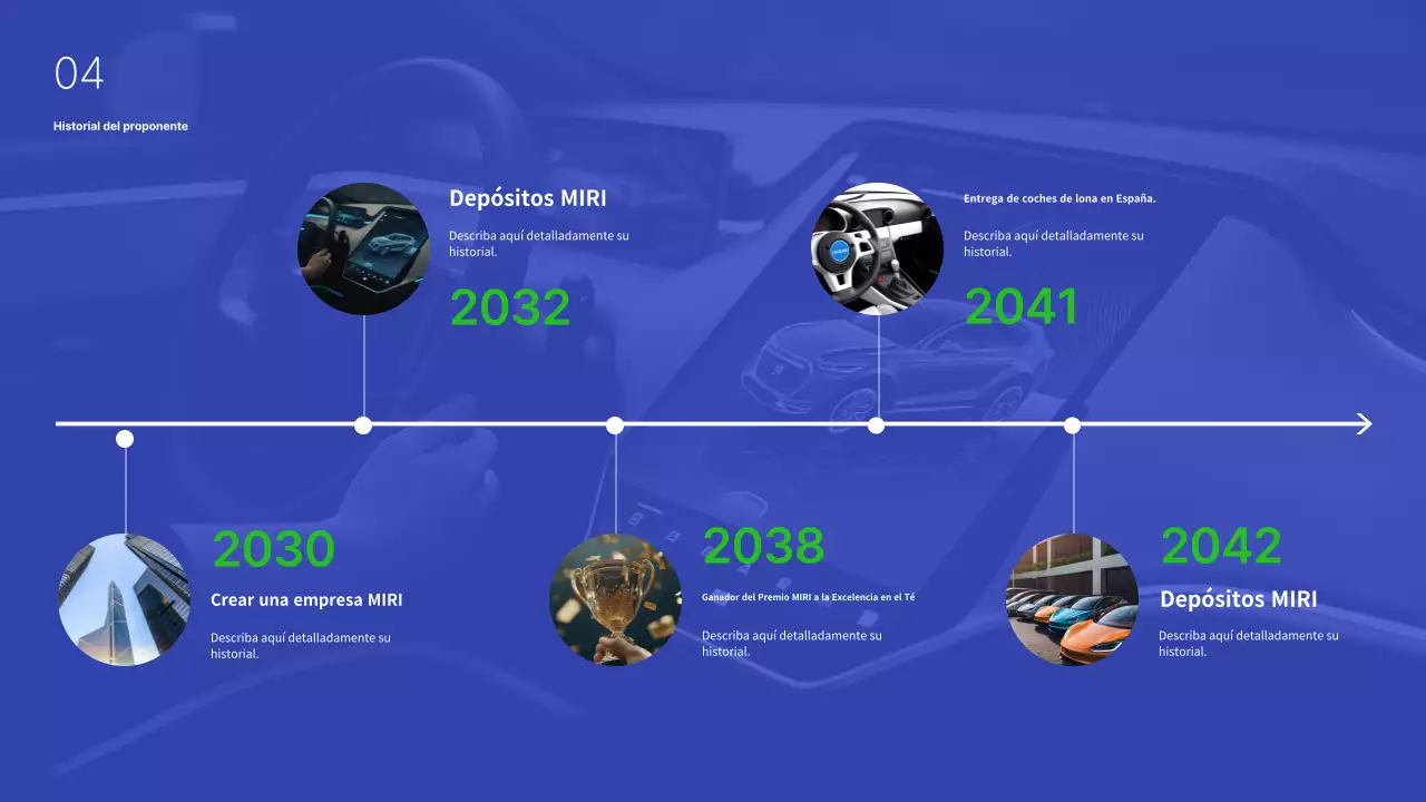 Propuesta de producto de estampado metálico automotriz simple en azul y verde