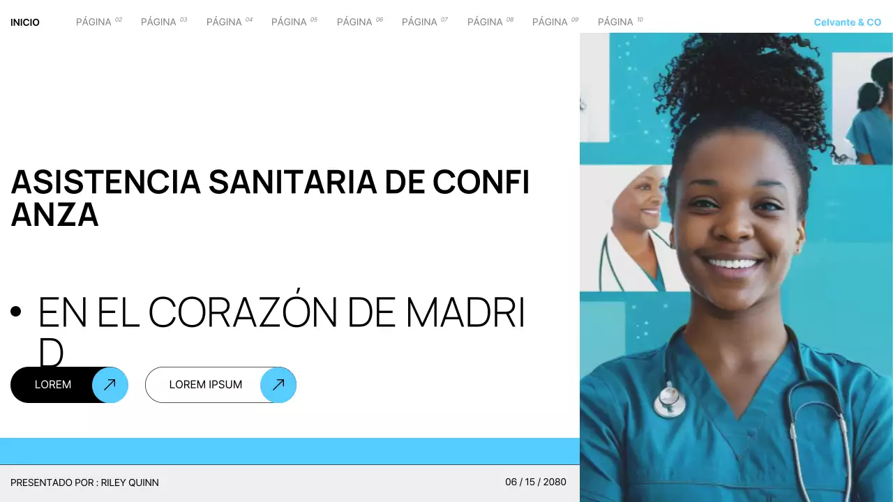 Presentación de los servicios hospitalarios locales modernos de Teal