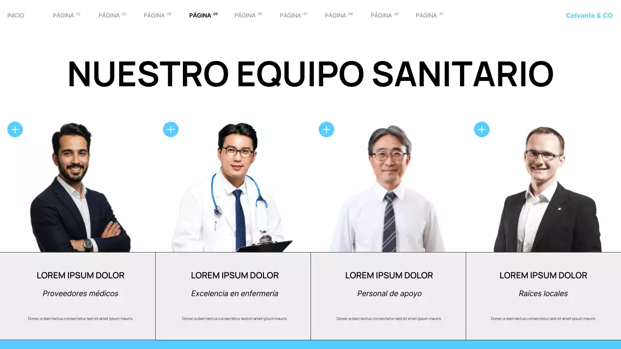 Presentación de los servicios hospitalarios locales modernos de Teal