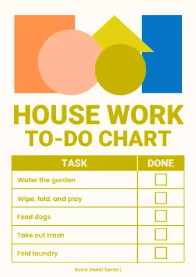 Colorful Modern Housework Checklist Planner Poster