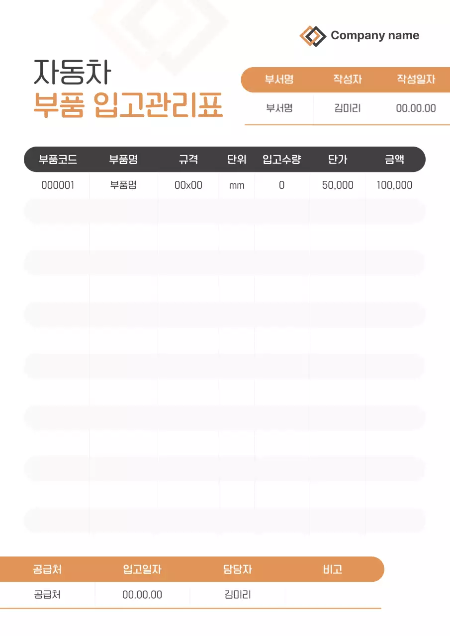 주황 기본 자동차 보고서