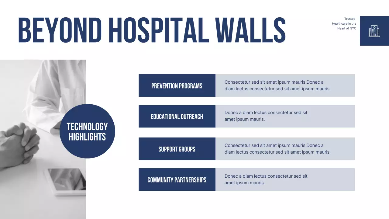 Blue Modern Healthcare Promotion Presentation
