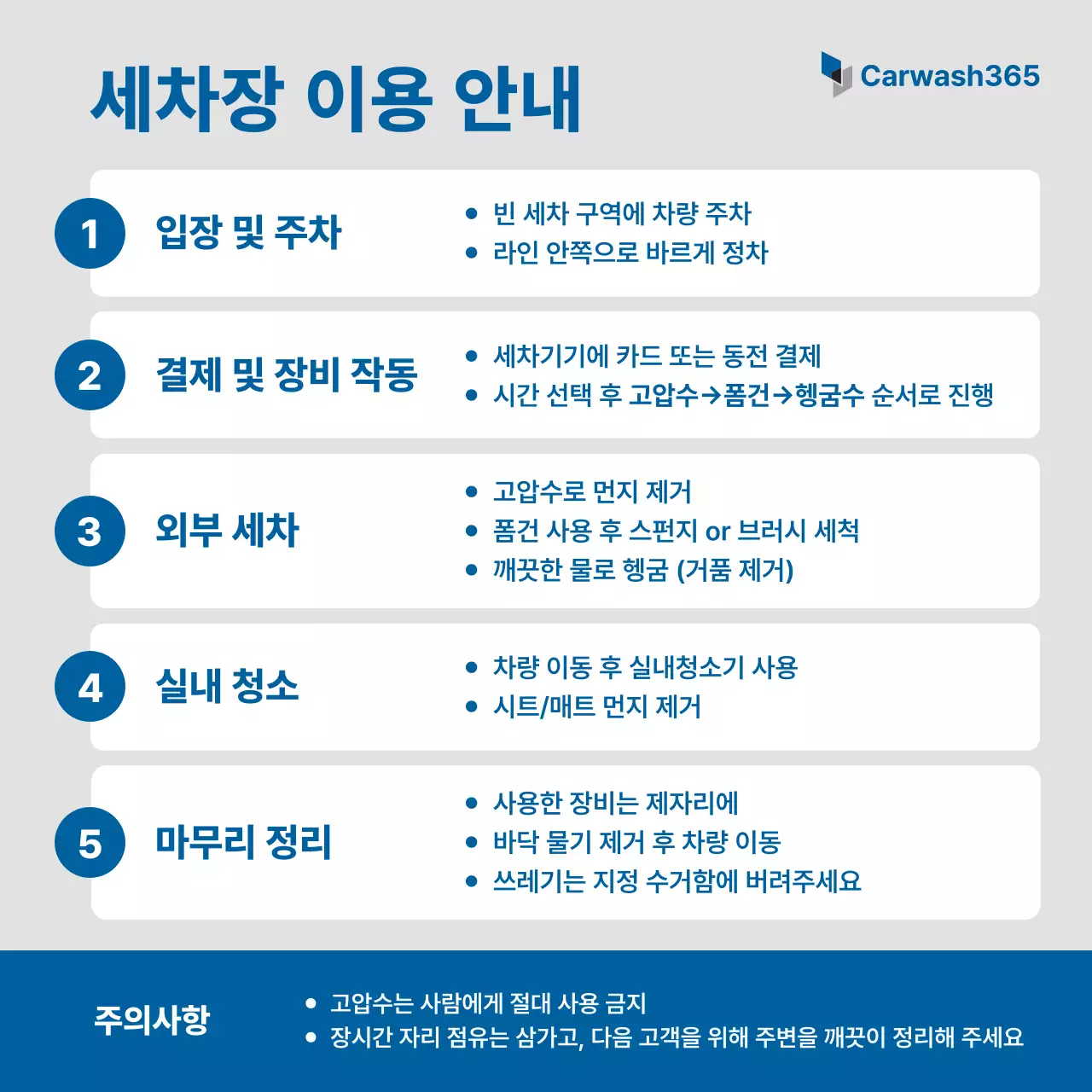 파랑 깔끔 세차장 안내