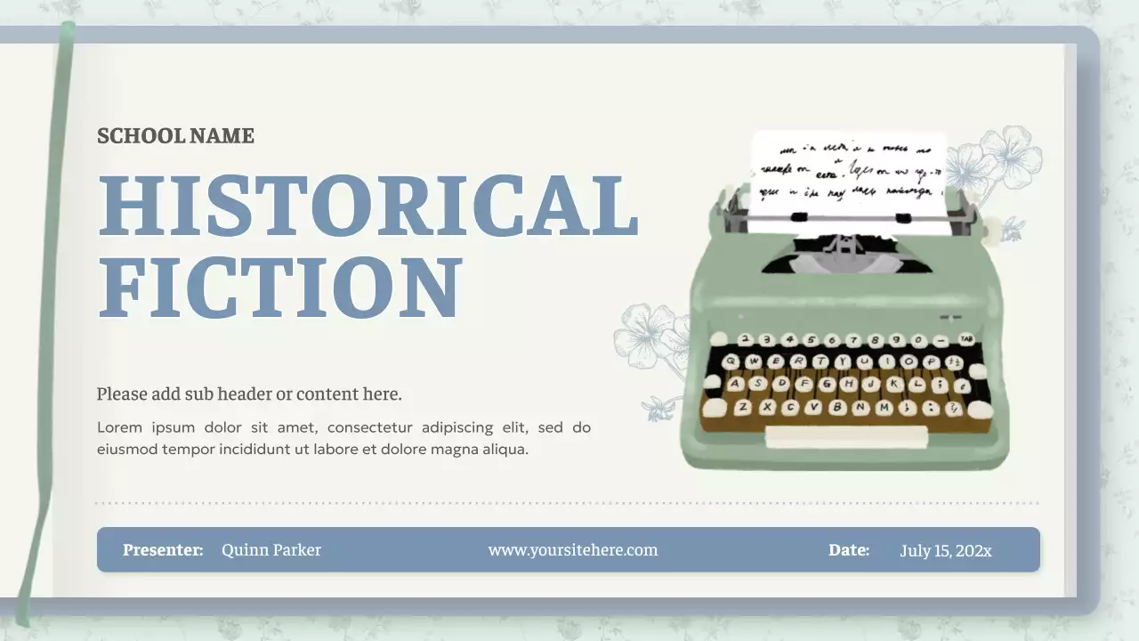 Mint Vintage Historical Fiction Lecture Presentation