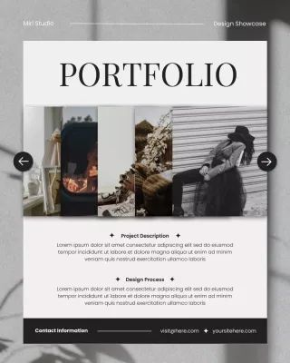 Grey Modern Portfolio Showcase Instagram Post
