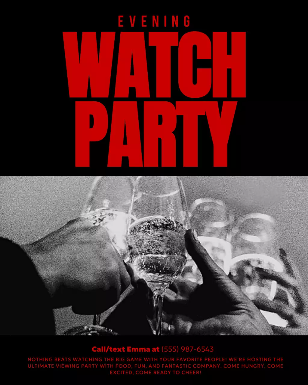 Red Bold Party Invitation Instagram Post