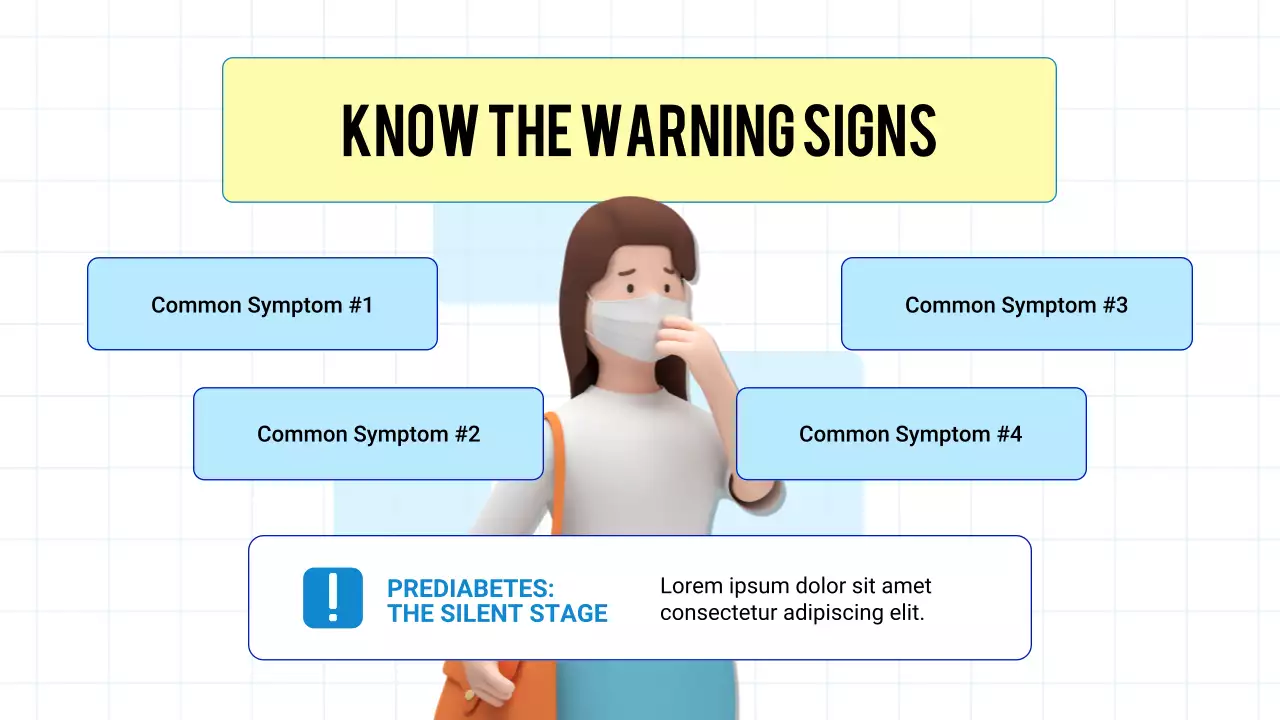 Blue Modern 3D Health and Illness Diabetes Prevention Presentation