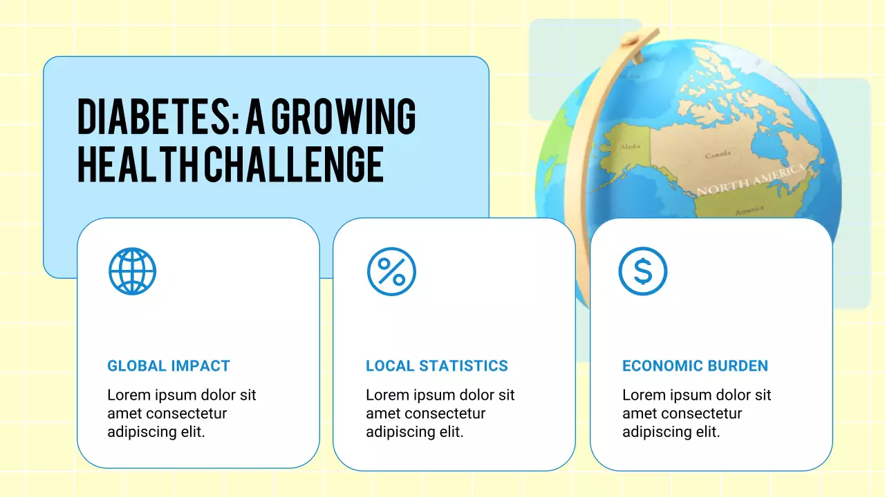 Blue Modern 3D Health and Illness Diabetes Prevention Presentation