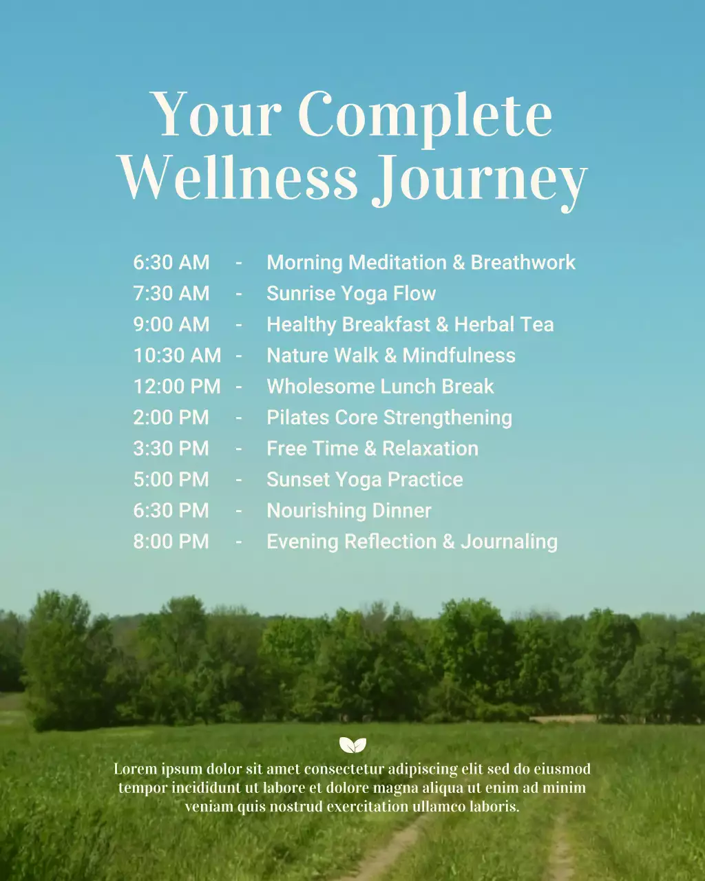 Blue Minimal Wellness Schedule Instagram Post