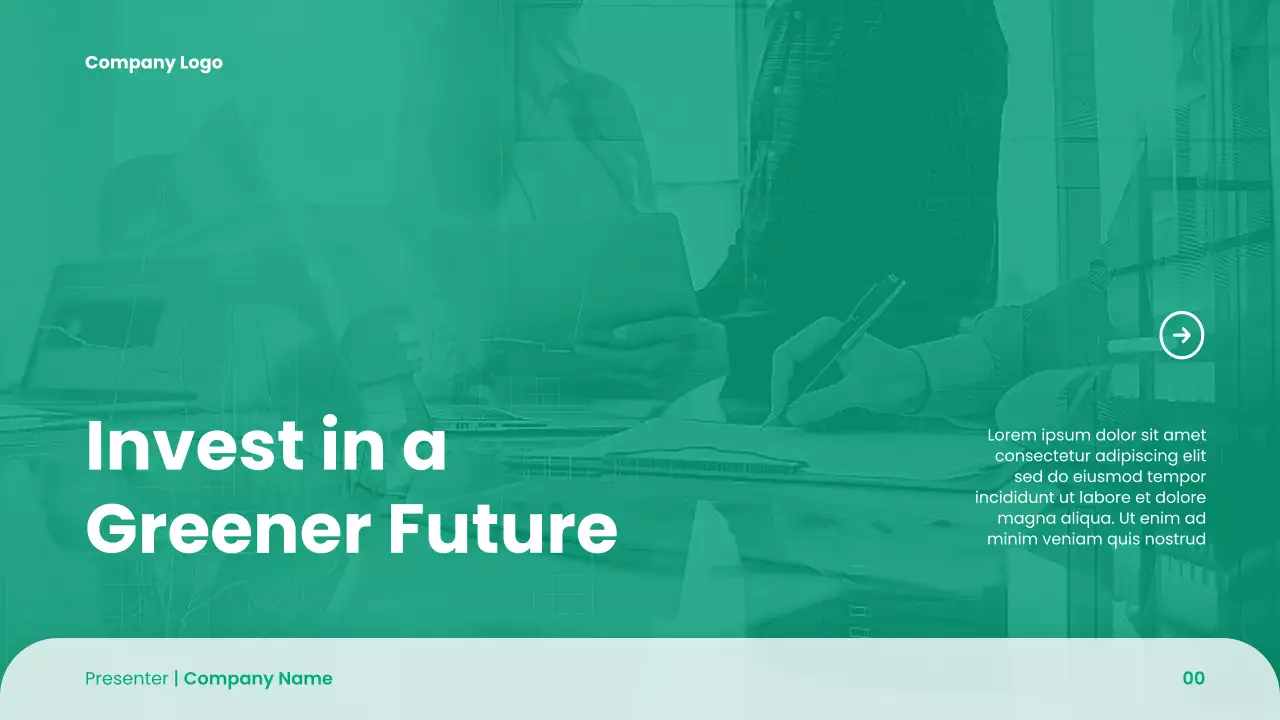 Green Modern Startup Pitch Deck Presentation
